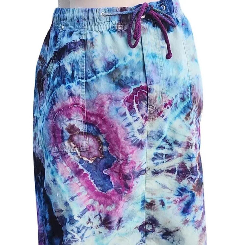 Jenny Buchannan. Reworked, 90s Knee Length, Hand Tie-Dye Skirt. Size: 10 - Picture 6 of 7